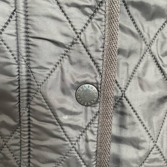 Women's Barbour Cavalry Black Polarquilt Quilted Jacket size 10 M/L Zip Pockets - Picture 10 of 14